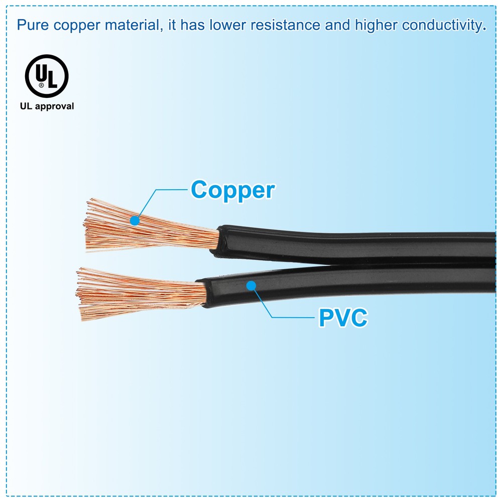 200Ft 18/2 300V SPT-2 Electronic Wire Black UL Listed