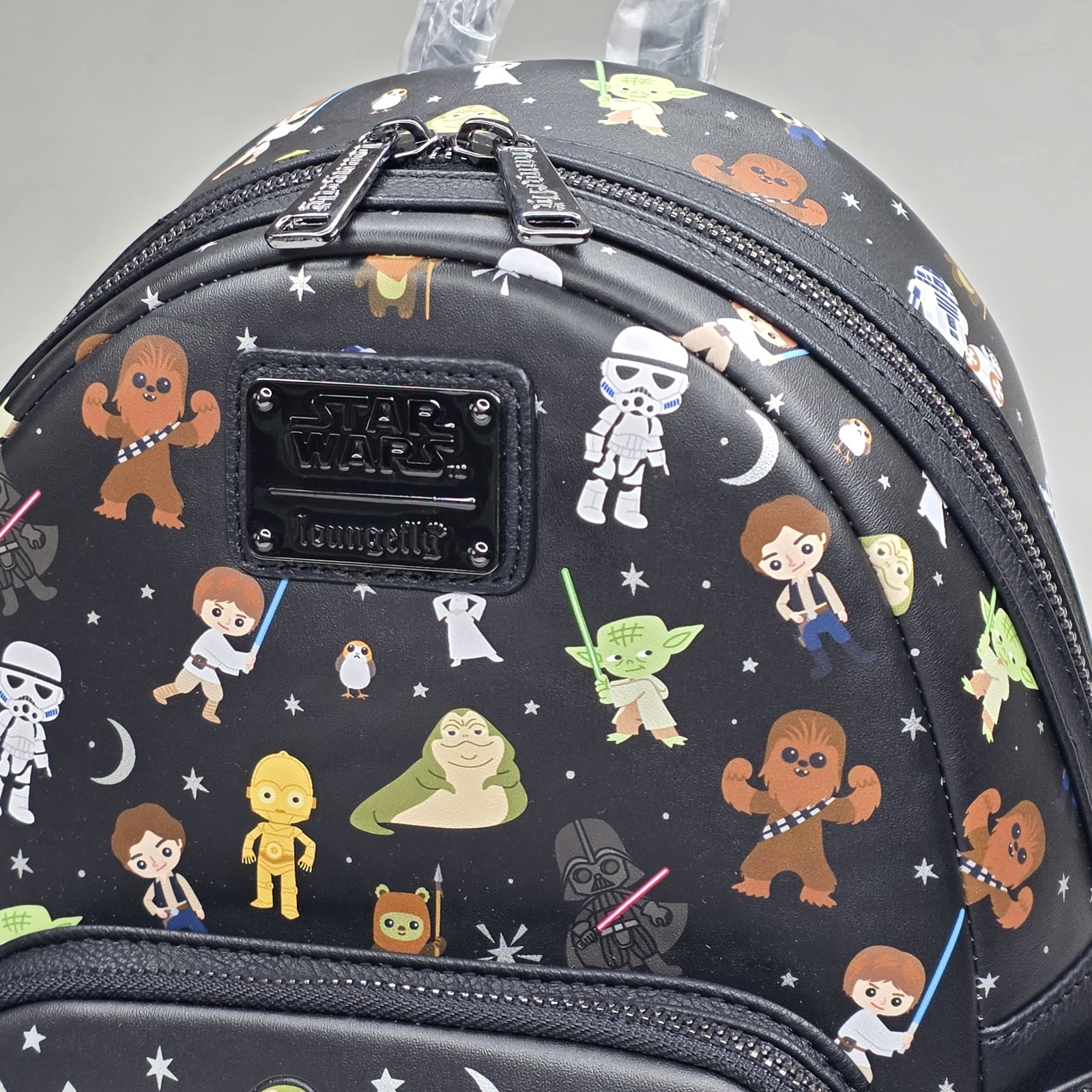 Disney Parks Loungefly Star Wars Characters Mini Backpack Black NWT 2024