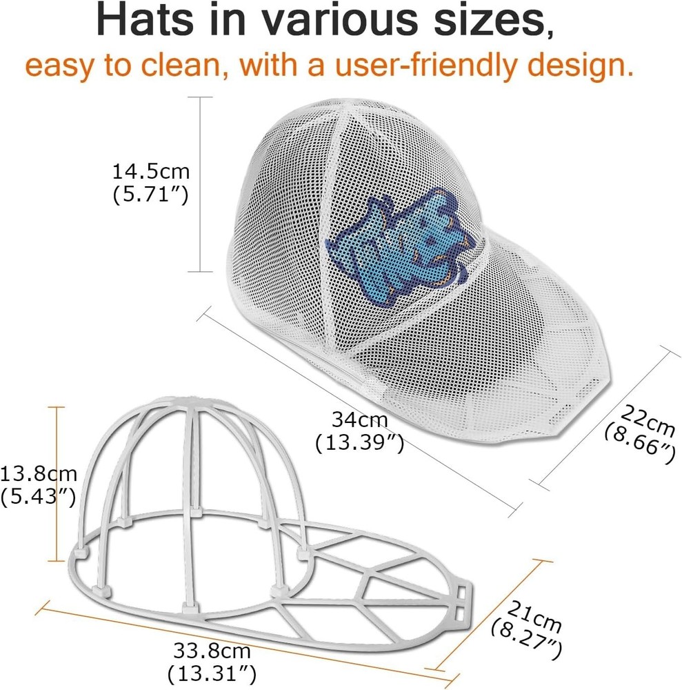Stackable Hat Washer Cage with Snap Closure - Efficiently Clean Your Caps