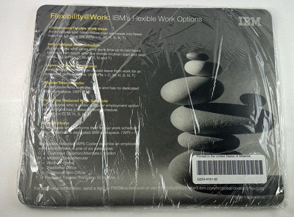 IBM Flexibility@Work: IBM's Flexible Work Options Mouse Pad 2004 Sealed NOS