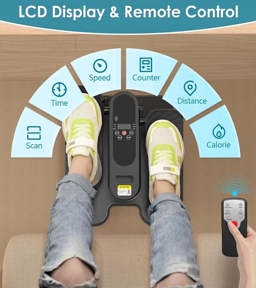 - Quiet Motorized Leg Exerciser with Smart Remote, 12-Speed Manual Programs A...