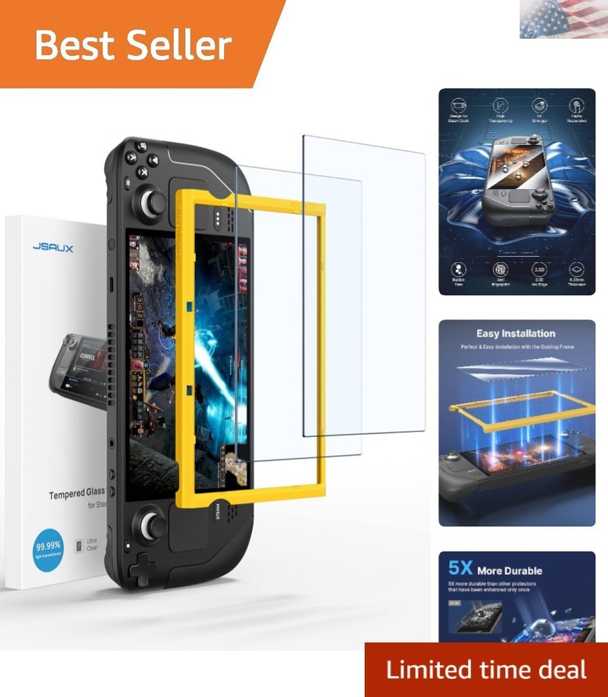 Easy Install 2-Pack Screen Protector for Steam Deck - Scratch Resistant 9H Glass