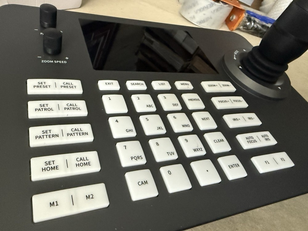 PTZ Camera Controller POE Network 4D Joystick Decoding Keyboard - 5” LCD Display