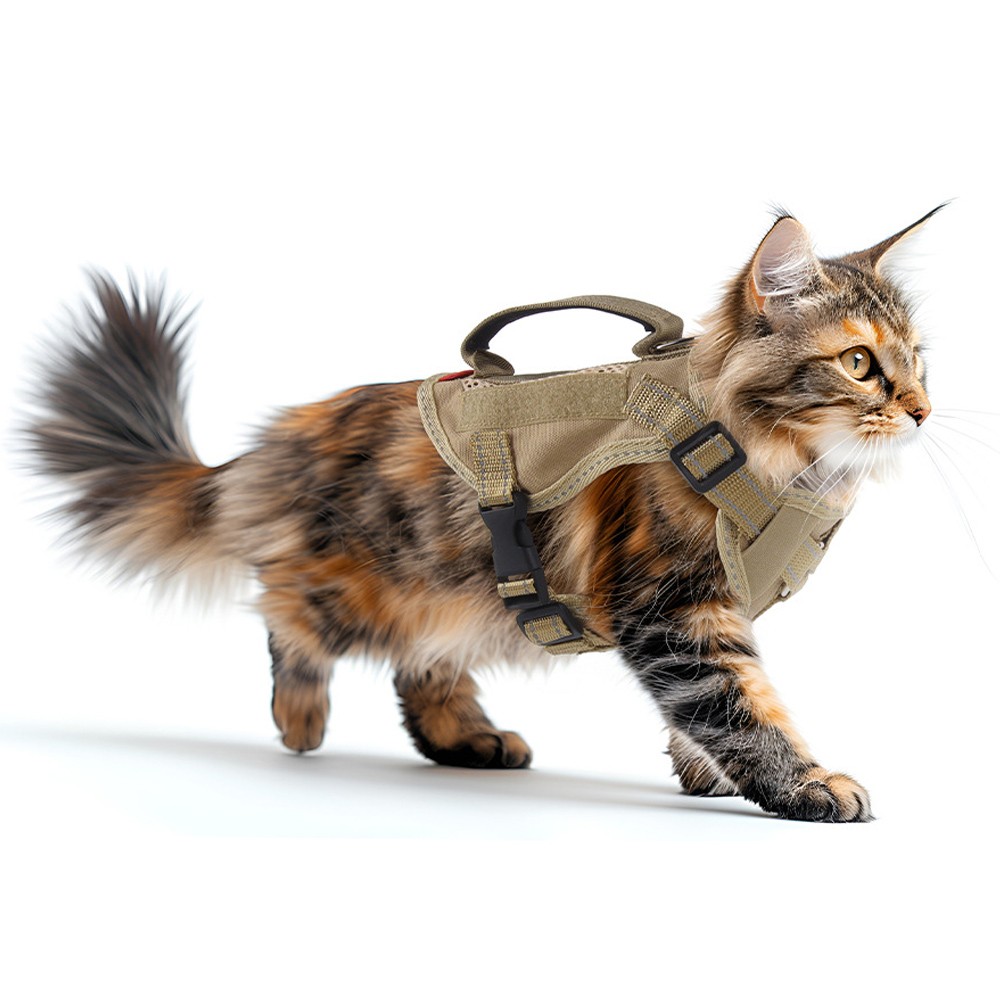 Tactical Cat Harness & Leash Set Escape Proof Adjustable Reflective