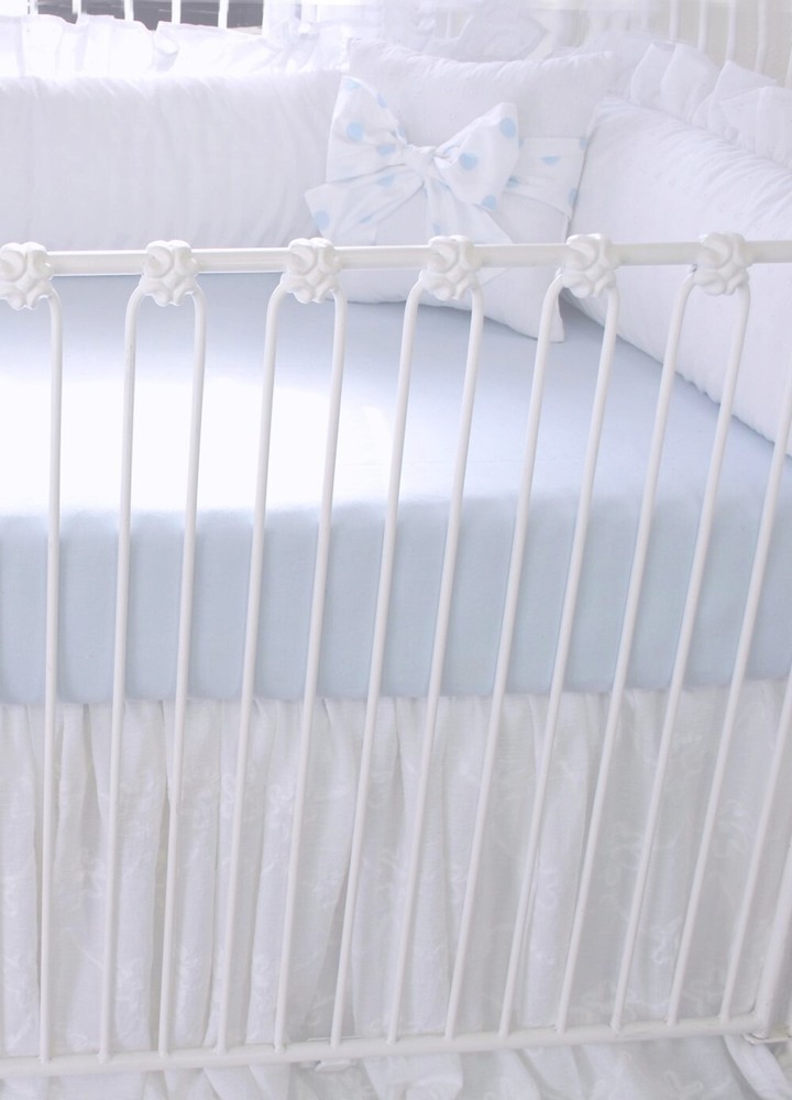 Blue Linen Marisol Crib Bedding Bundle