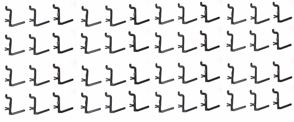 Plastic Black L Style Pegboard Hook Kit Tool - 50 Pack - PEGBOARD NOT INCLUDED