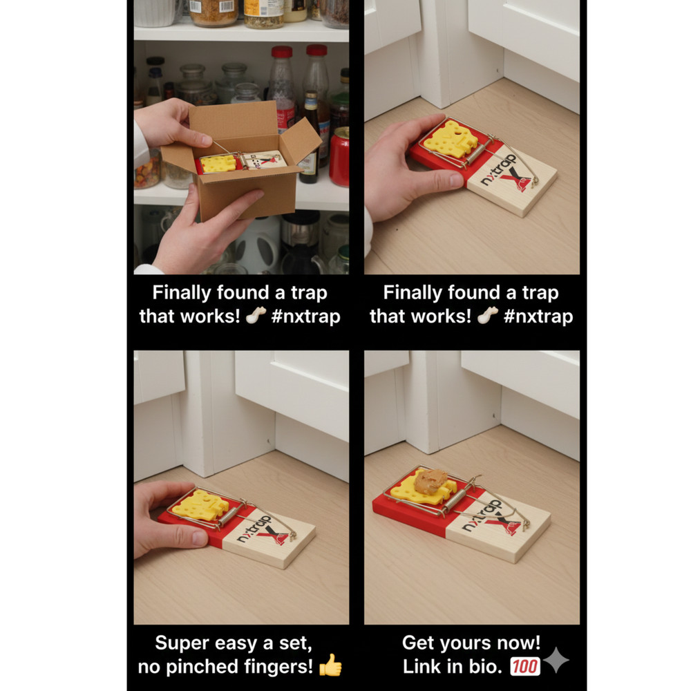 Easy Set Wood/Plastic Mouse Trap 4-Count