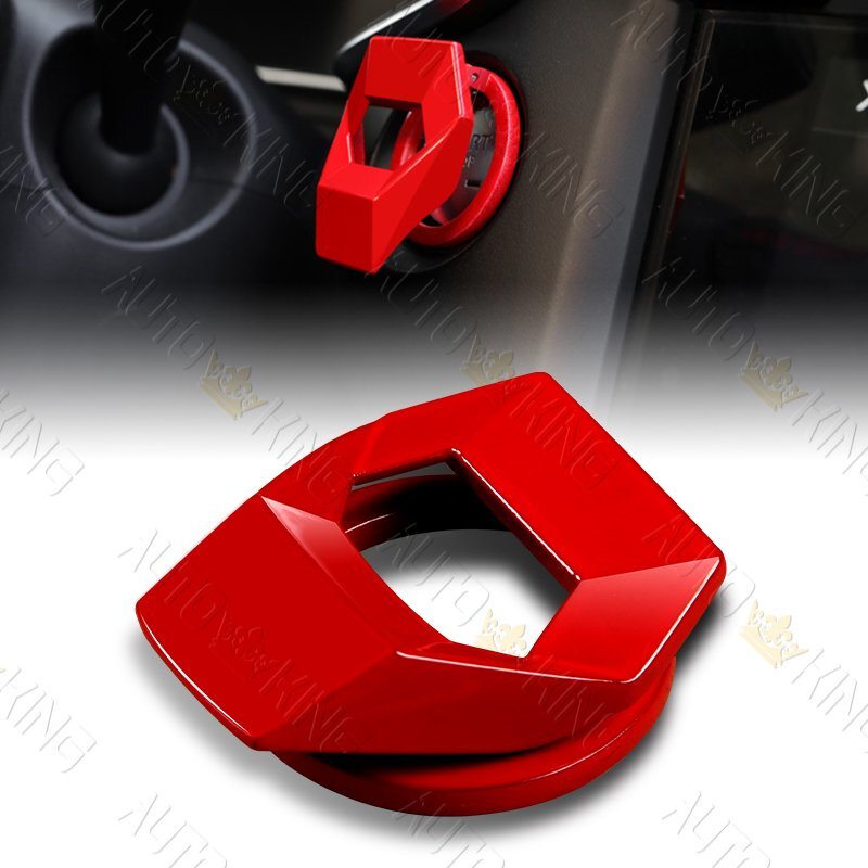 RED ALUMINUM UNIVERSAL LAMBO STYLE ENGINE START STOP BUTTON RING COVER TRIM