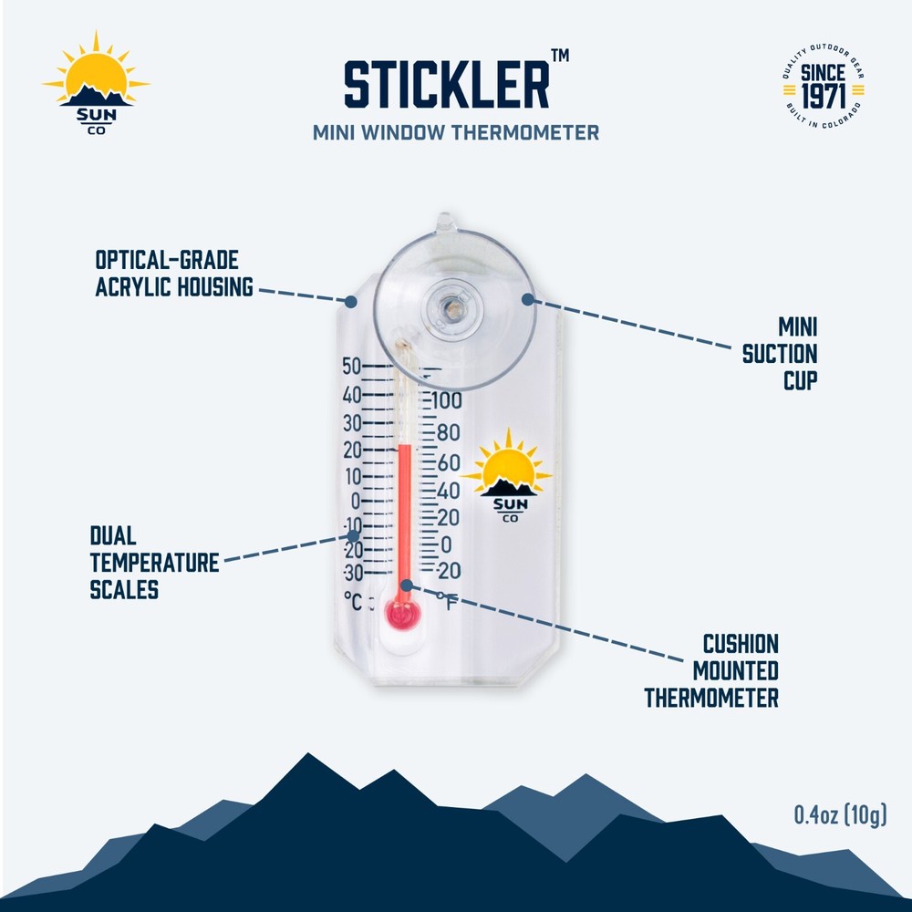 Sun Company Stickler - Micro Outdoor Window Thermometer