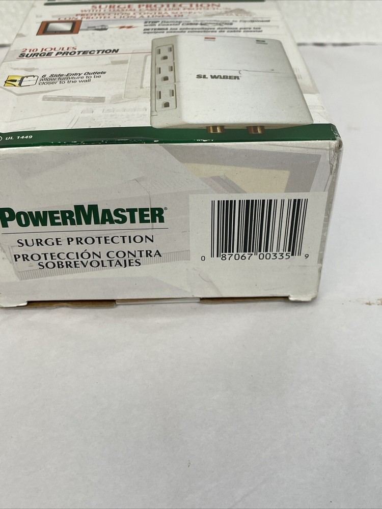 SL WABER POWER MASTER ELECTRONICS PROTECTOR SURGE PROTECTION
