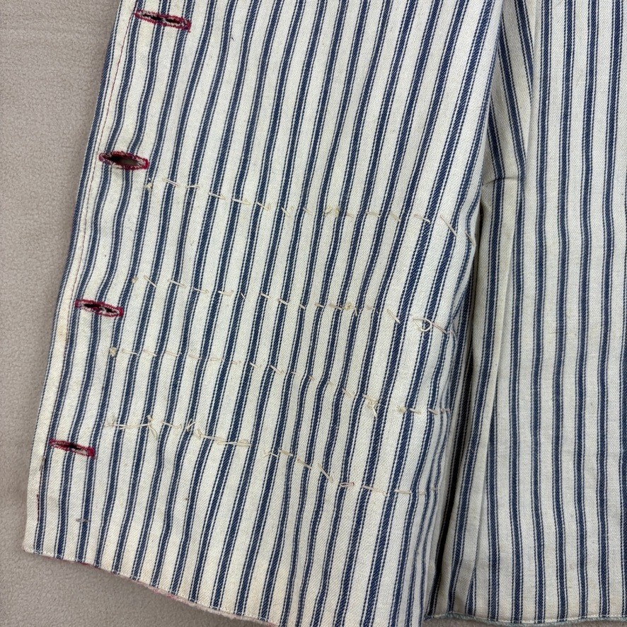 Antique Native American Wool Vest w Old Beaded Detail Cloth Lining Conch Shells