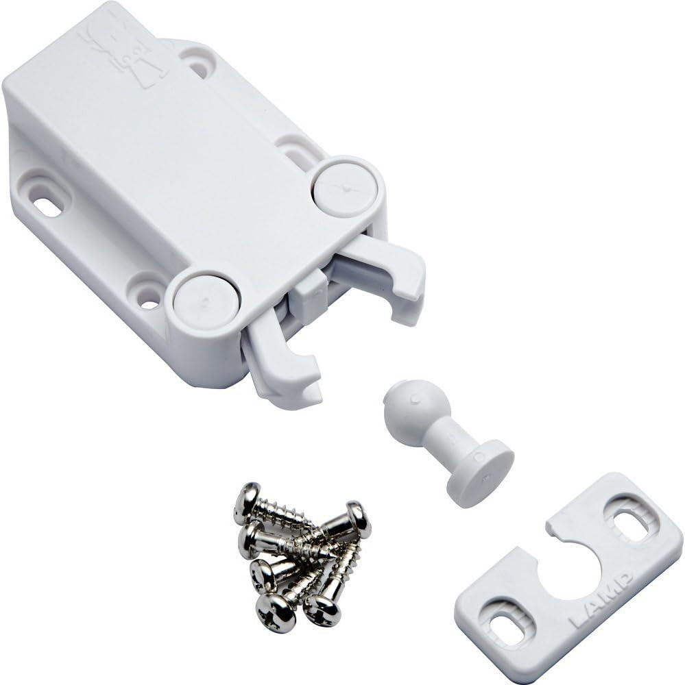 Safe Push Touch Latch, White, Standard (2-3/8'' Long Overall)