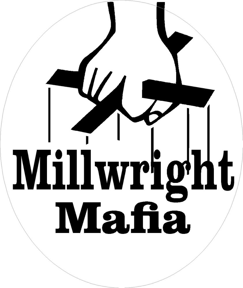 Millwright mafia hard hat sticker, CMW-20