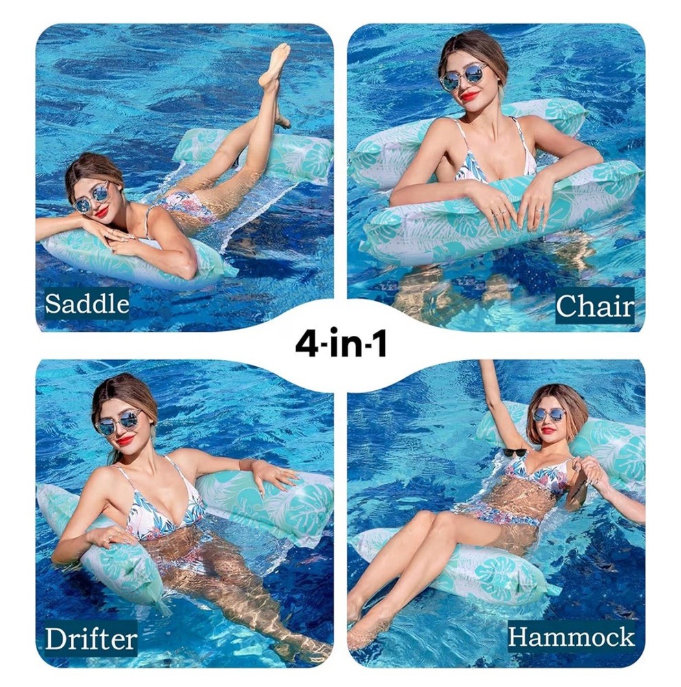 4-Pack Swimming Pool Float Hammock, Multi-Purpose Inflatable Hammock Pool Hammoc