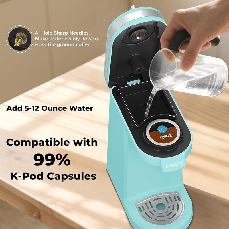 Single Cup Coffee Maker Compatible W/ K-Cups Compact Portable Fast Brewing New
