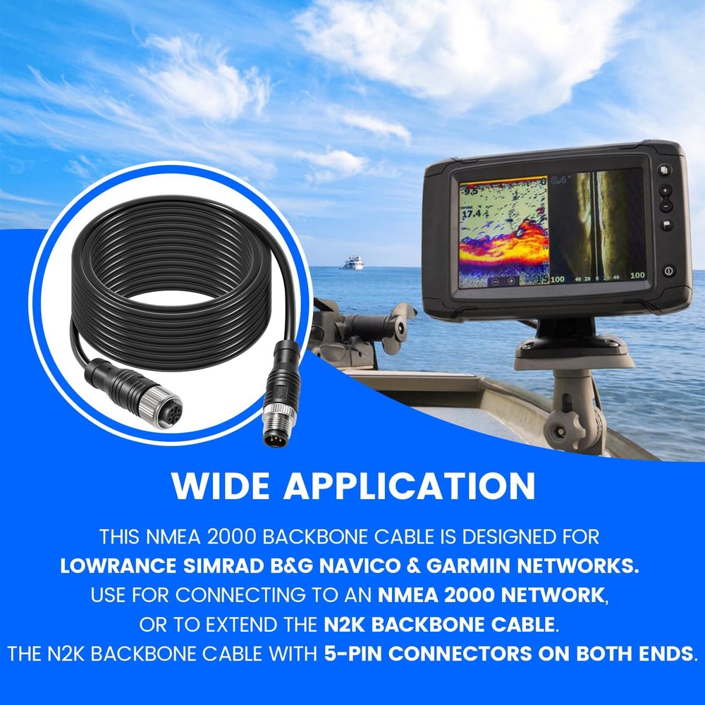 for Lowrance NMEA 2000 6 Meter Backbone Drop Extension Marine Network Cable