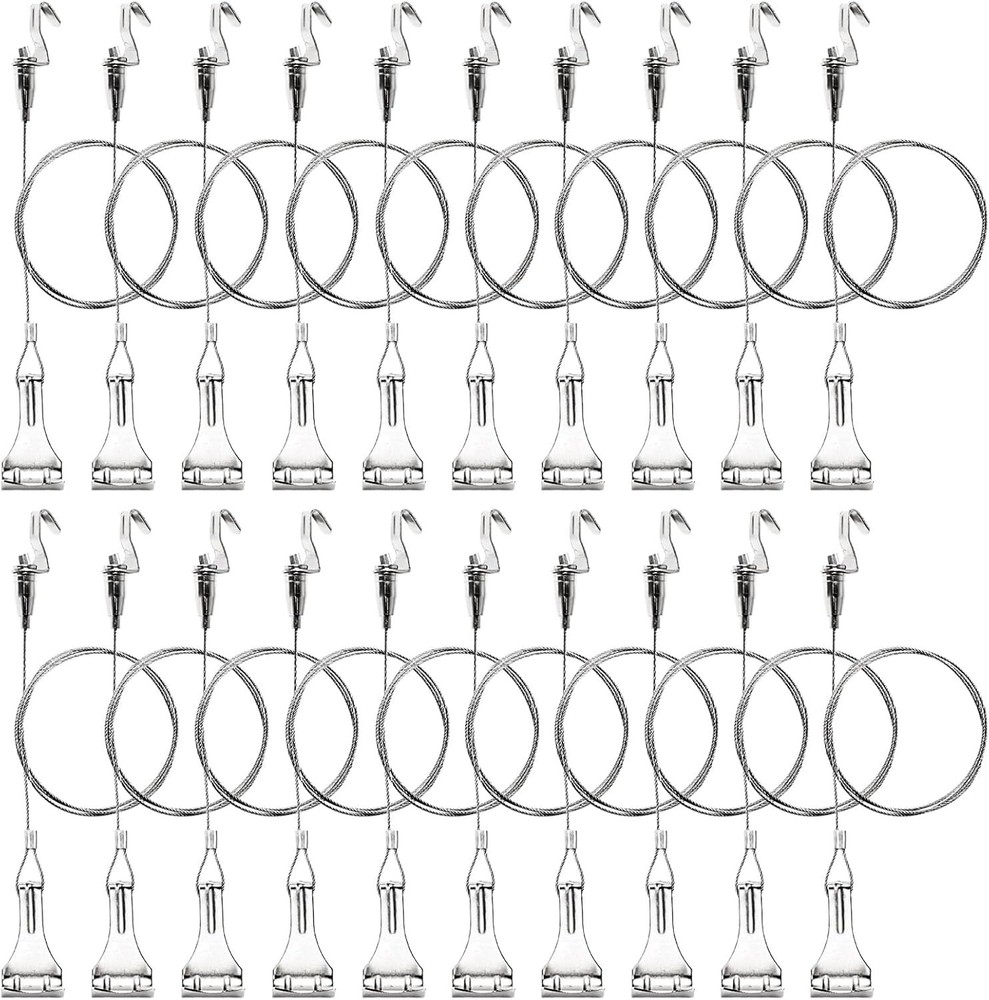 Picture Rail Hook Hanging System Adjustable Wire Hooks for Exhibition Gallery