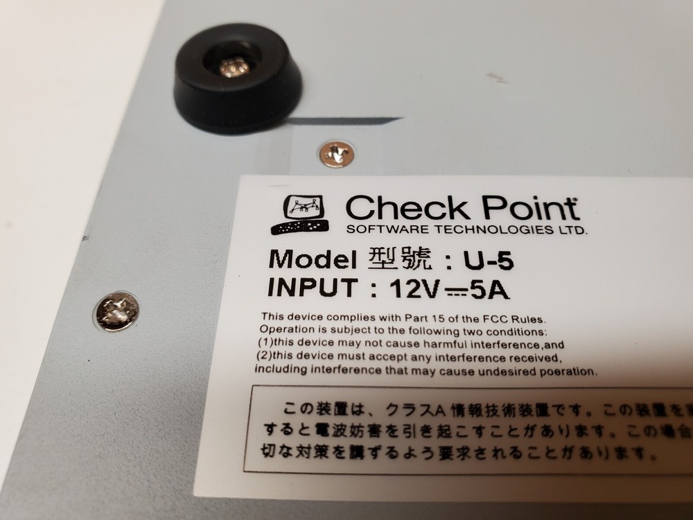 Checkpoint U-5 Office Security 5-Port Ethernet Firewall VPN Switch