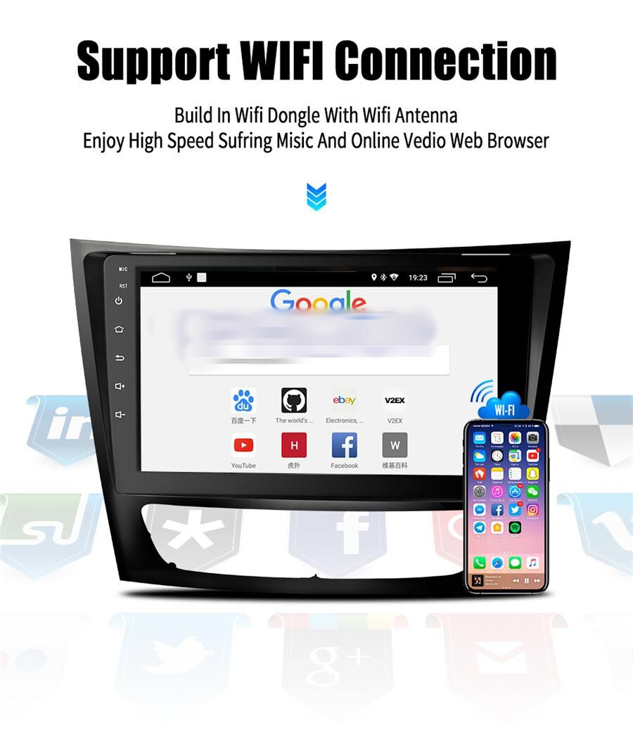 9in Car Multimedia Player SWC RDS Fit For Mercedes-Benz G-Class W463 2001-2008