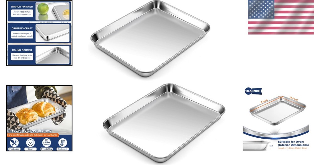 10.5-Inch Multi-Functional Bakeware Set – Dishwasher Safe Steel Pans for Kitchen