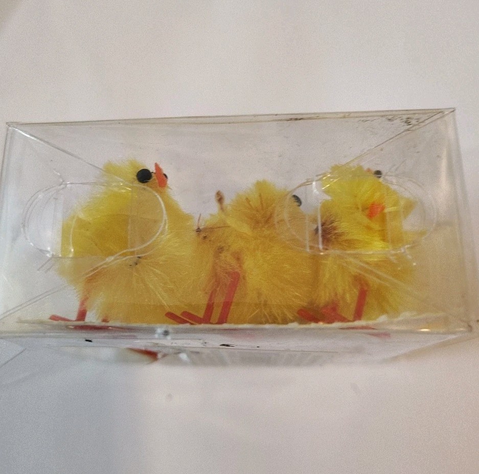 Mini Chenille Easter Chicks, Yellow, Pipe Cleaner, Crafts, NIB, Set 9, X2