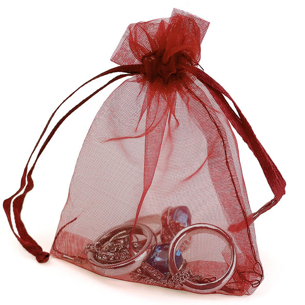 100/200pcs Gift Organza Bags Christmas Favors Pouches Jewelry Bag Wedding Party