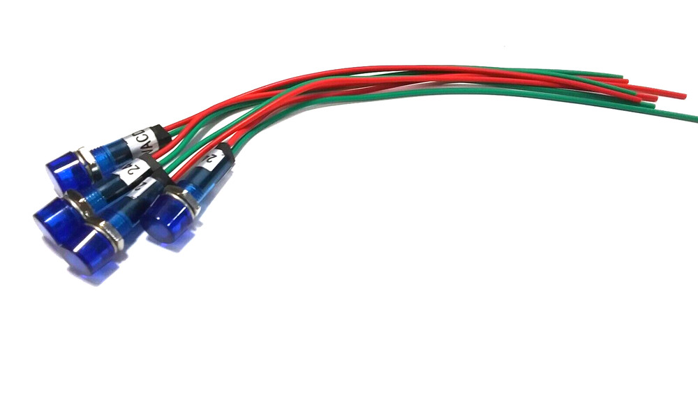 4 BBT 24 volt Waterproof Blue LED Hi-Profile Indicator Lights