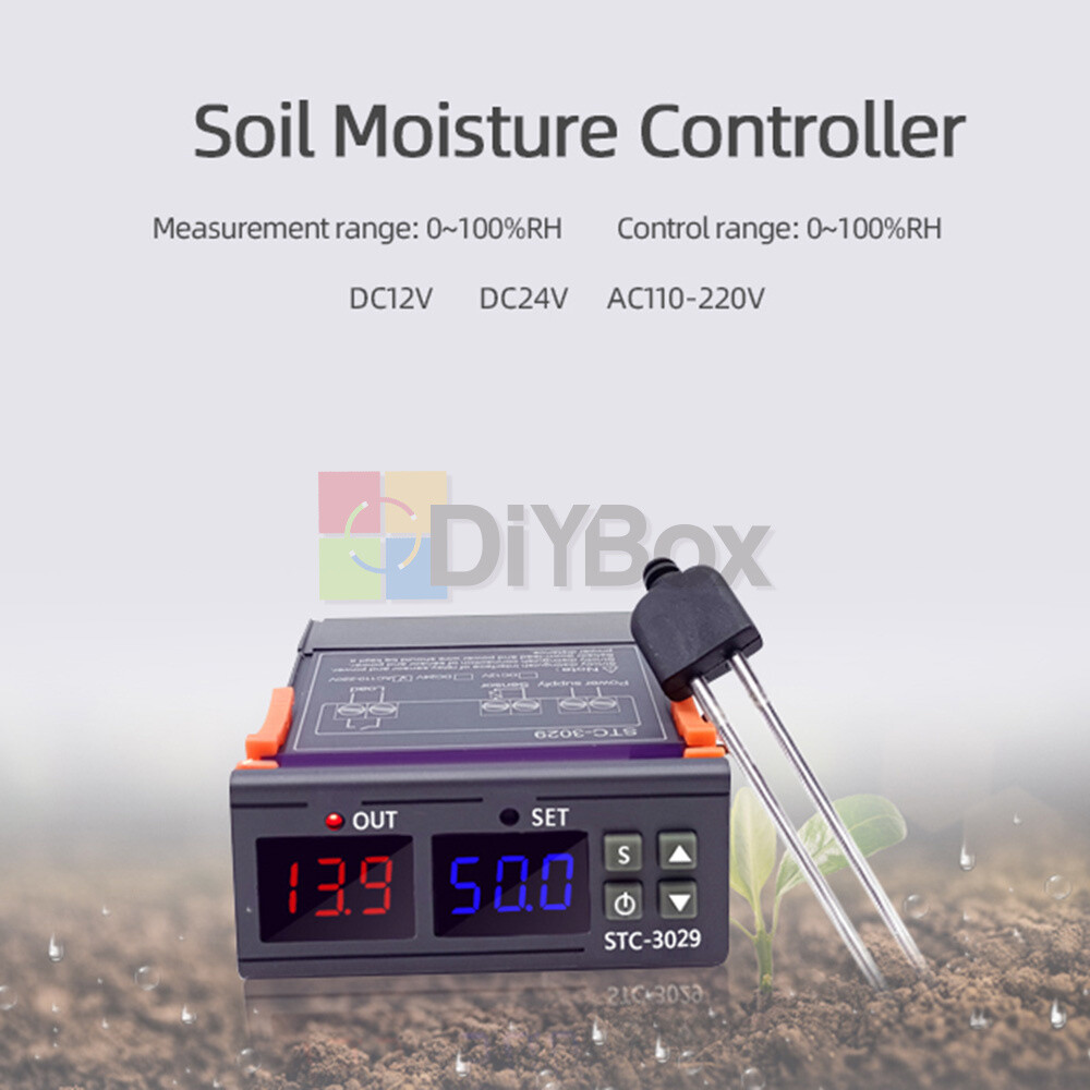 DC12V/24V STC-3029 Digital Soil Humidity Controller Regulator Hygrometer Sensor
