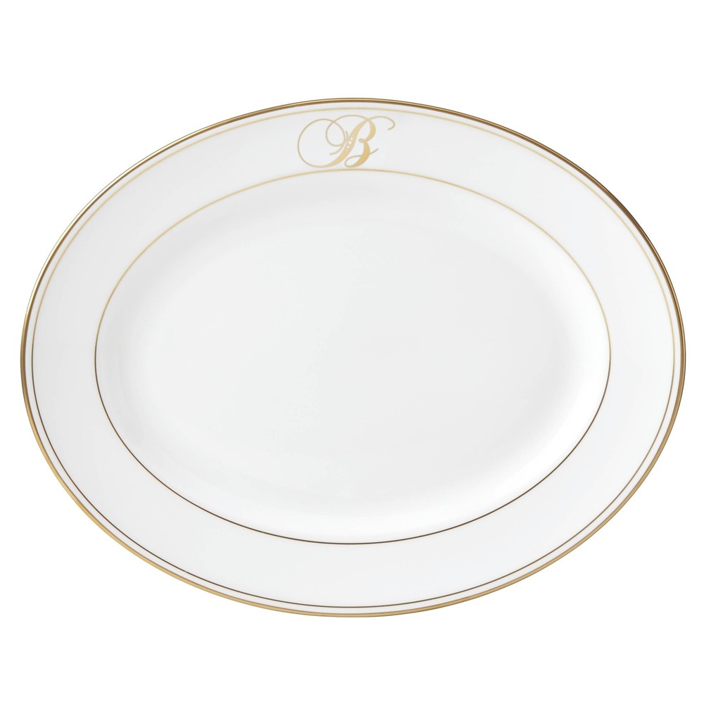 Lenox Federal Gold Script Monogram Dinnerware Platter, B