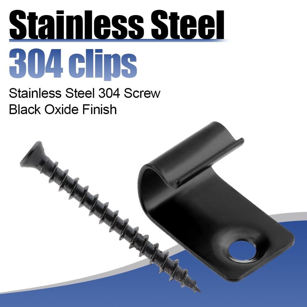 Hidden Deck Fasteners for Composite Decking | 100-Piece Set (50 Clips, Black