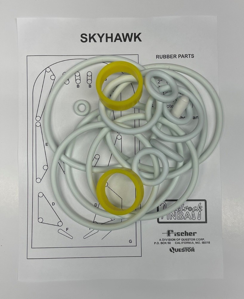 Fischer Skyhawk Pinball Machine Rubber Ring Kit**customize your kit**
