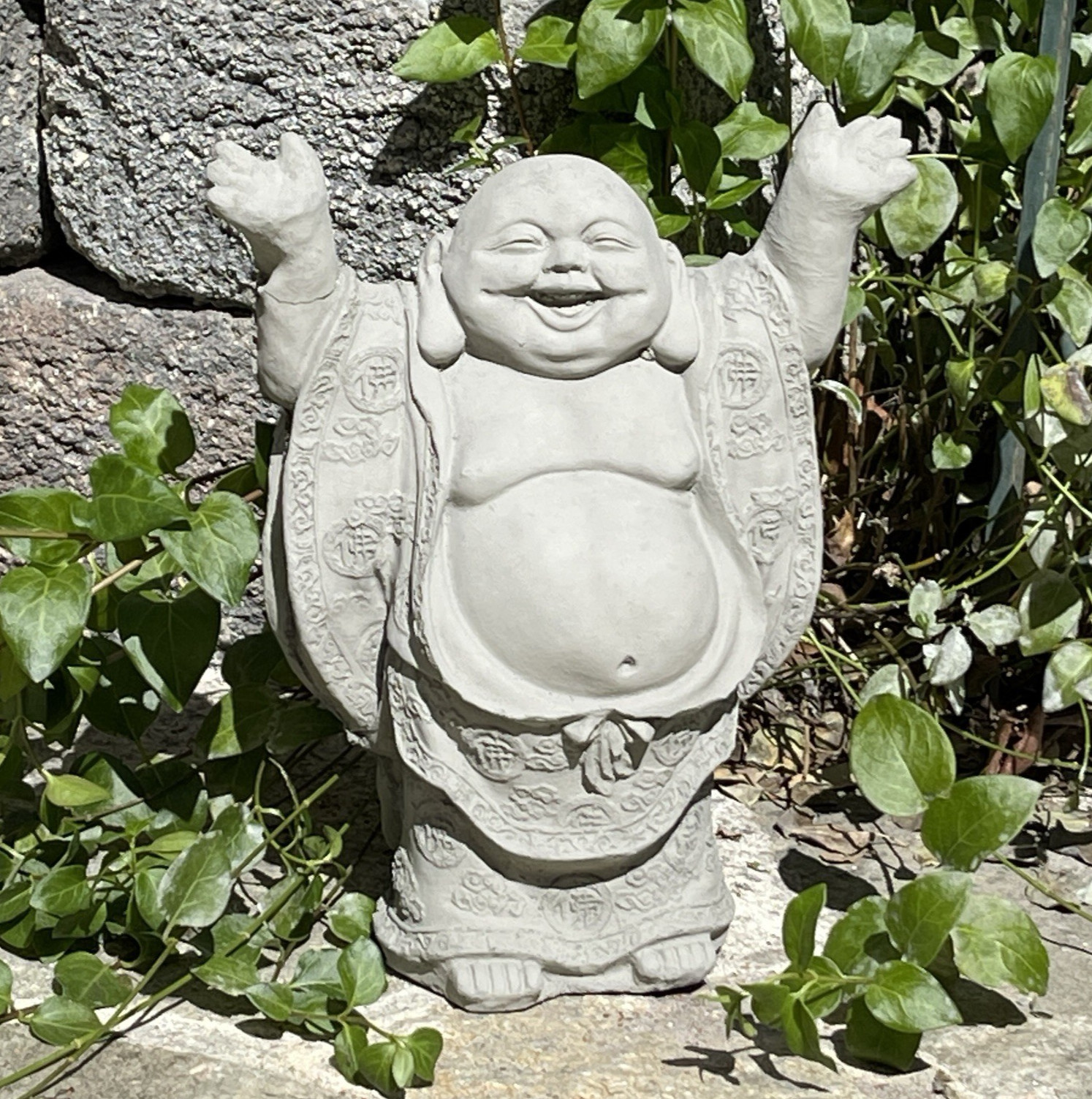Hotei Buddha Statue Cement Concrete Stone Outdoor Garden Decor