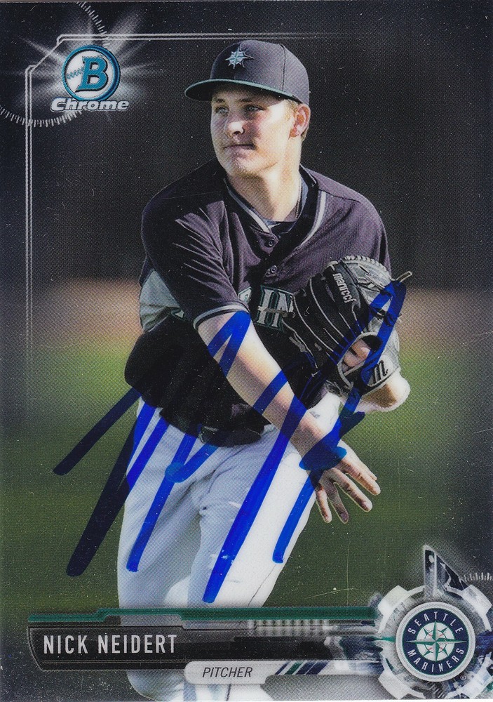 NICK NEIDERT SEATTLE MARINERS SIGNED BOWMAN CHROME PROSPECT CARD MIAMI MARLINS