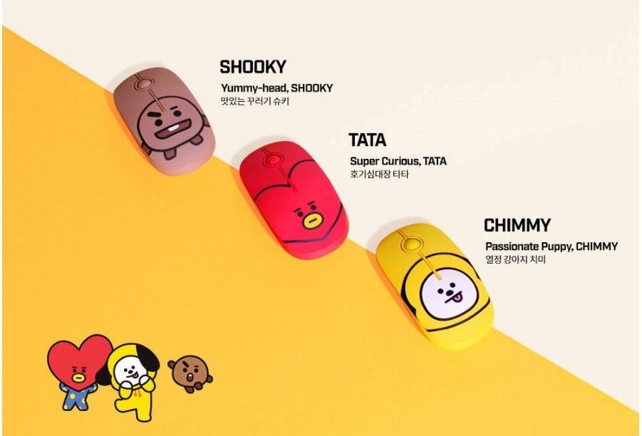 BTS BT21 Official Authentic Goods Wireless Silent Mouse by LINEFRIENDS