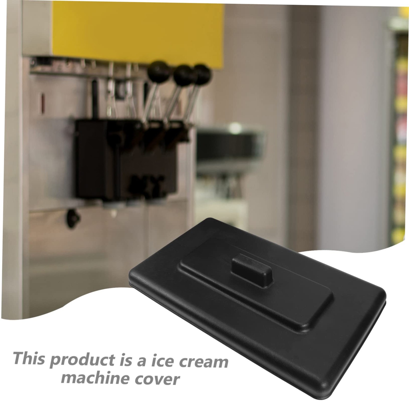 BESTonZON Ice Cream Machine Cover Portable Lid 34.5x19.8cm, Black