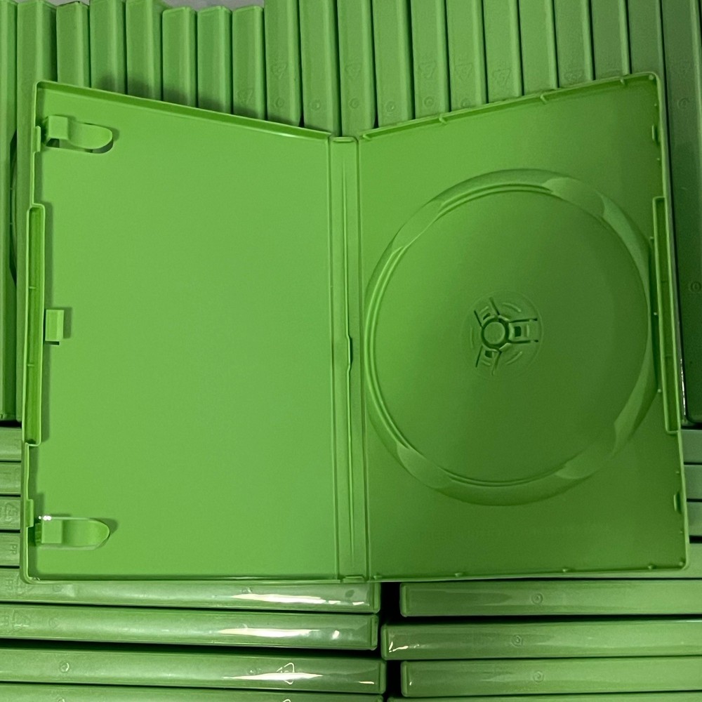 120 STANDARD Solid Green Color Replacement Single DVD Xbox 360 Cases Lot Bulk