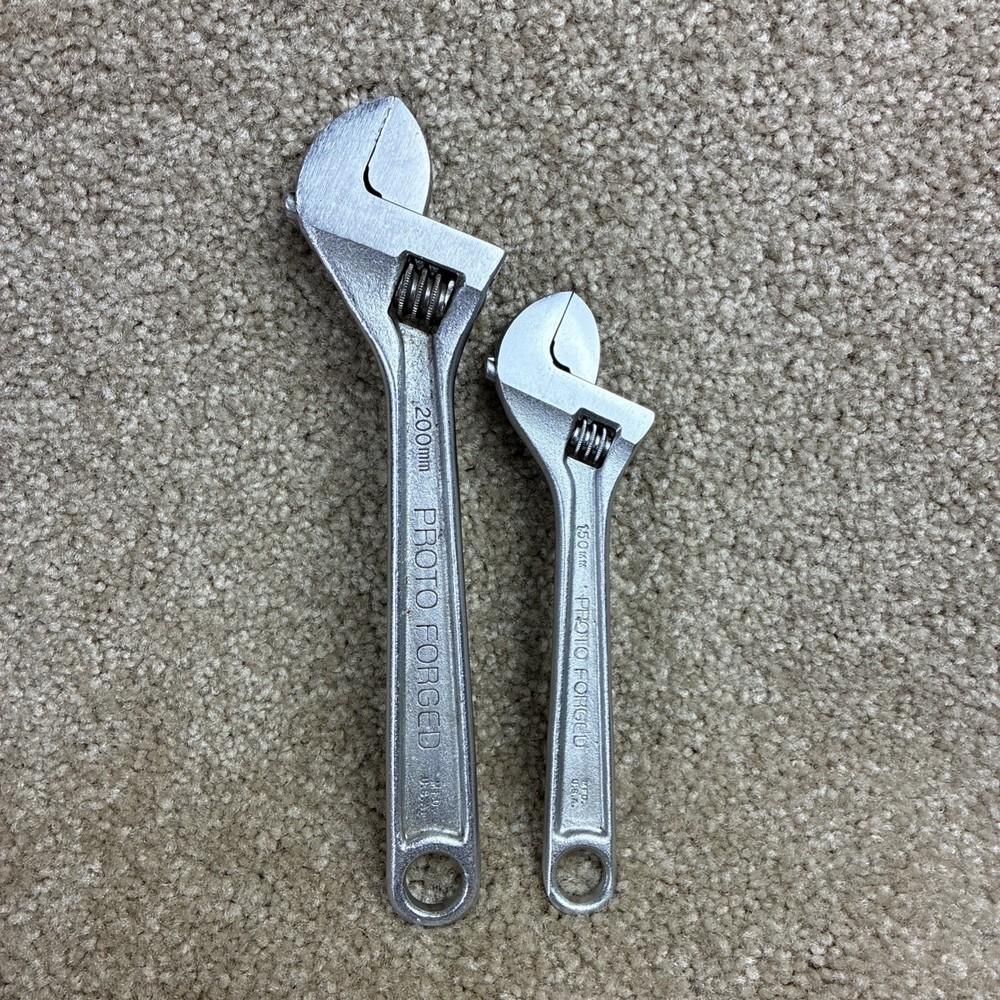 PROTO Professional 6” & 8” Adjustable Wrench Set Good Condition