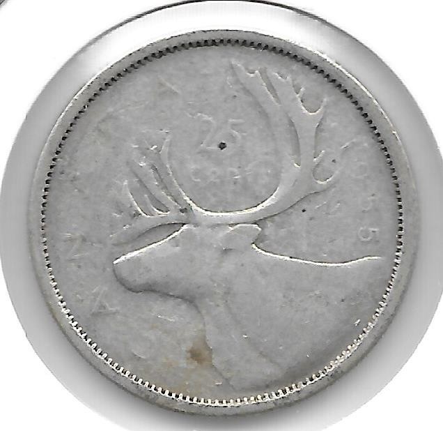 1955 CANADIAN 25 CENT QUARTER NICE (SILVER)