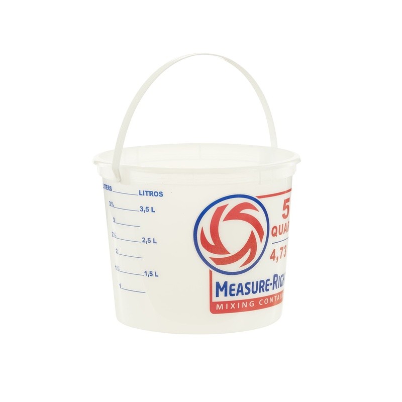 5 Quart Round Mixing Bucket 2 Pack Clear Pre-marked Plastic Measuring Container