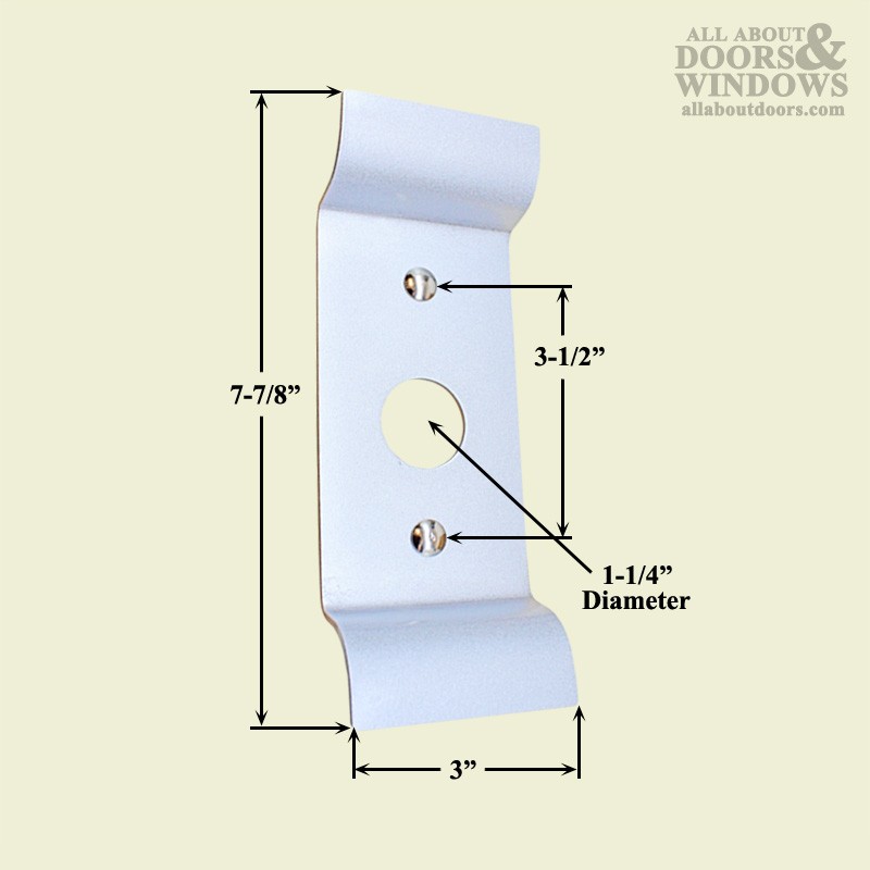 Global Pull Trim Plate w/ Cylinder Hole for Exit Device - Aluminum or Bronze