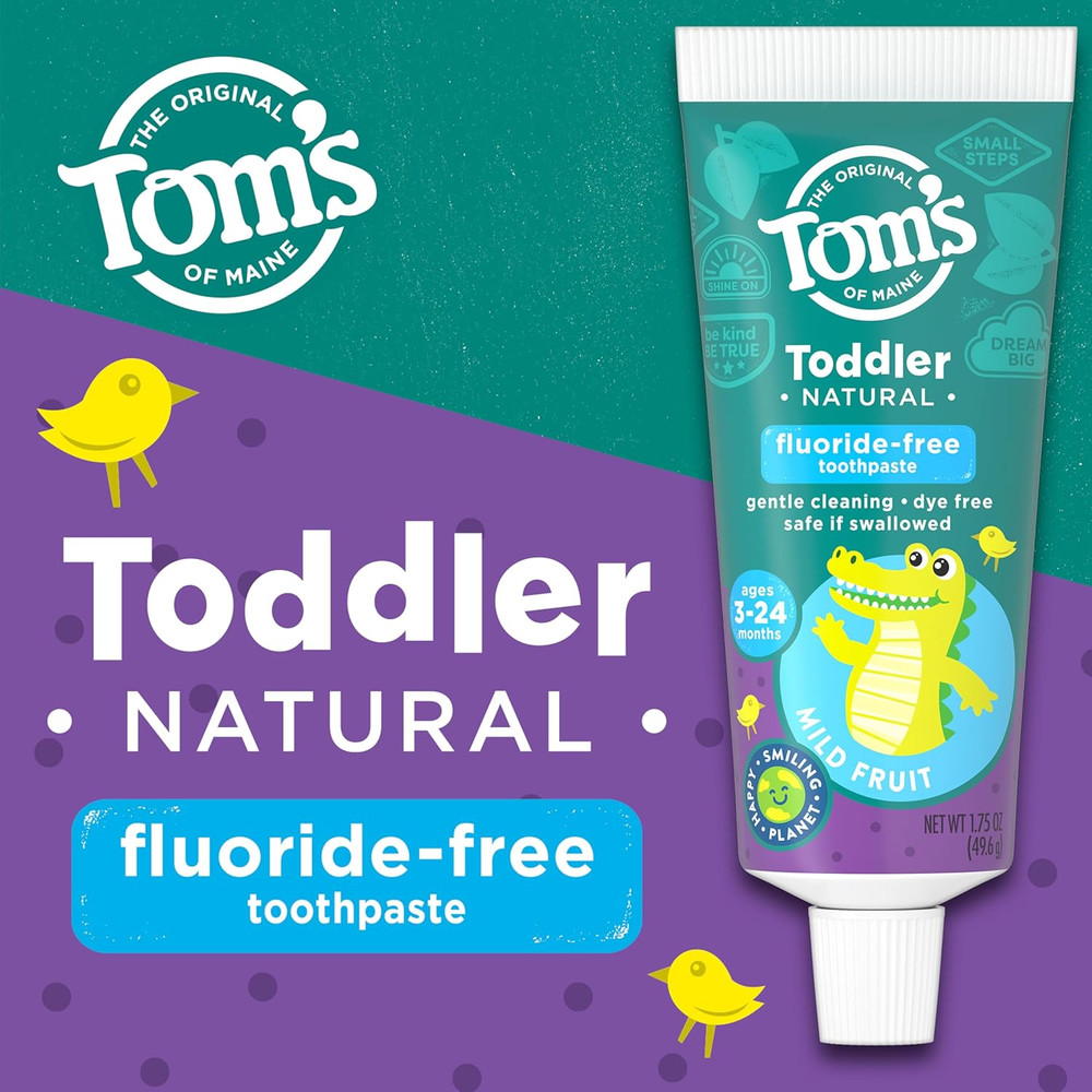 Fluoride-Free Toddler Training Toothpaste, Mild Fruit, 1.75 Oz. 3-Pack (Packagin