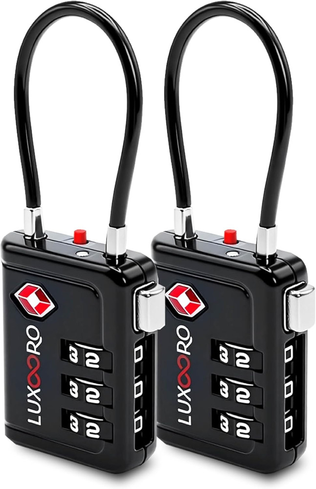 TSA Approved Luggage Lock with Alert Indicator, 3-Digit Resettable Combination,