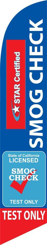 Smog Check Test Only 12ft Feather Banner Swooper Flag - FLAG ONLY