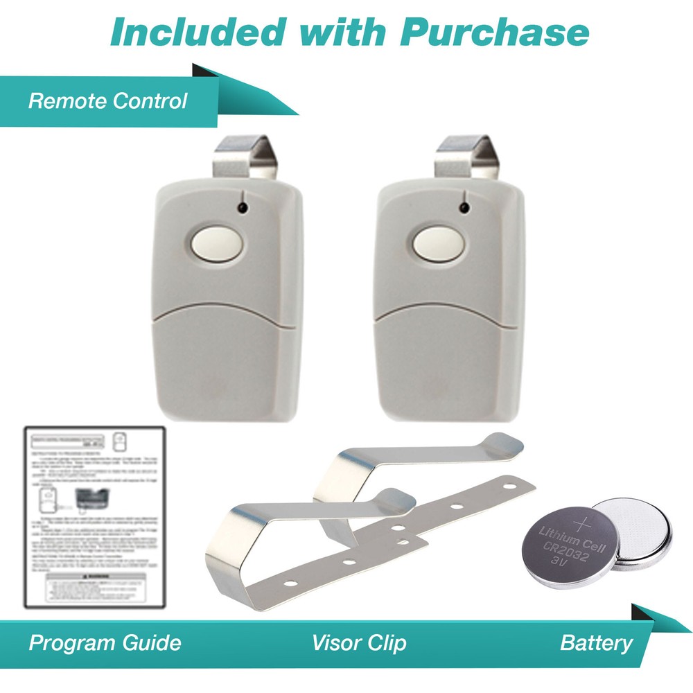 2 Car Visor Garage Door Remote Opener Control Clicker for Linear 3089 Multi-Code