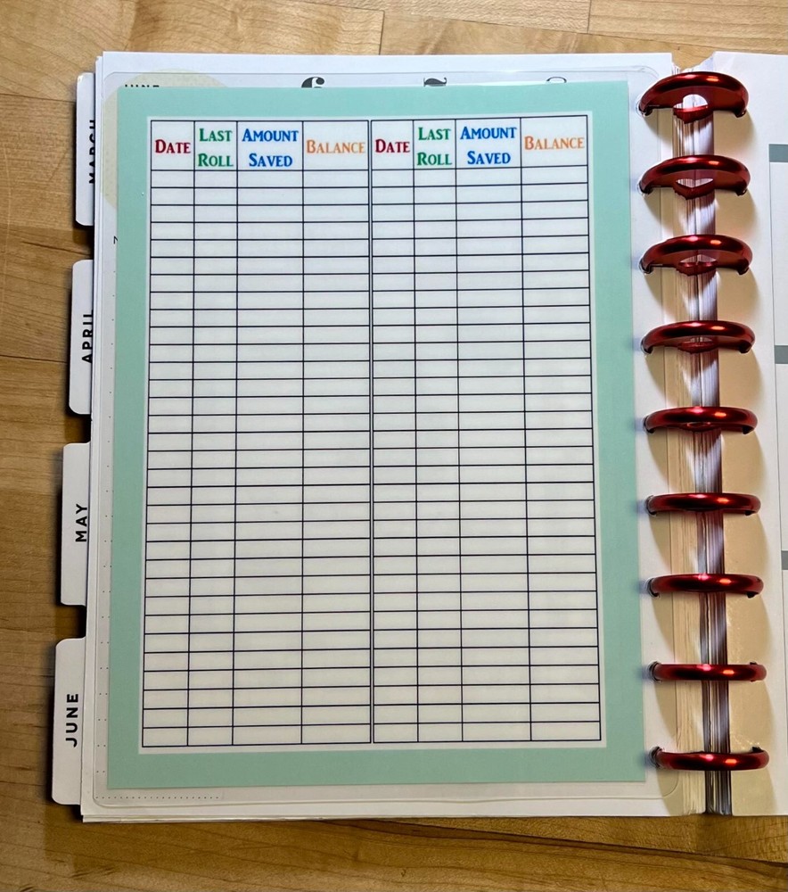 Savopoly Money Savings Two Sided Dashboard Insert for use with HAPPY Planner-