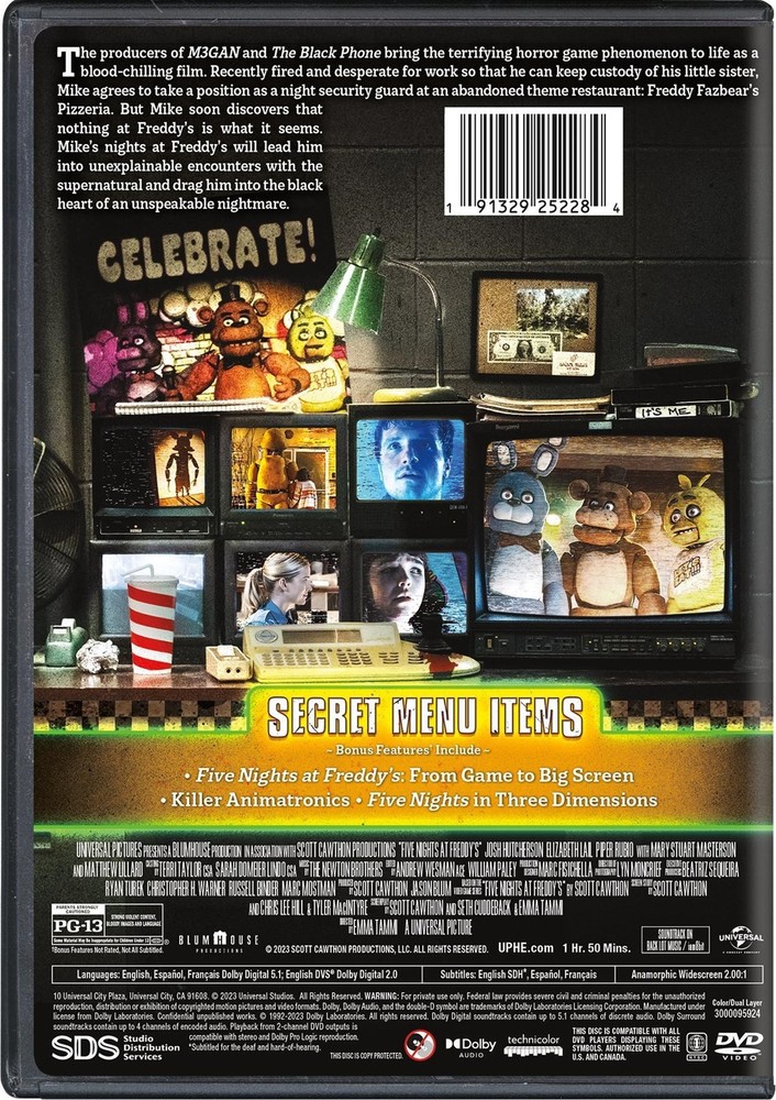 Five Nights at Freddy's DVD NEW
