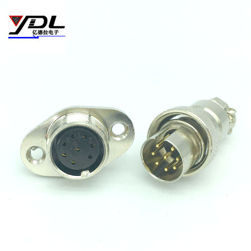 2 sets Reverse direction GX16 8-Pin Aviation Plug & Socket Panel Mount diamond