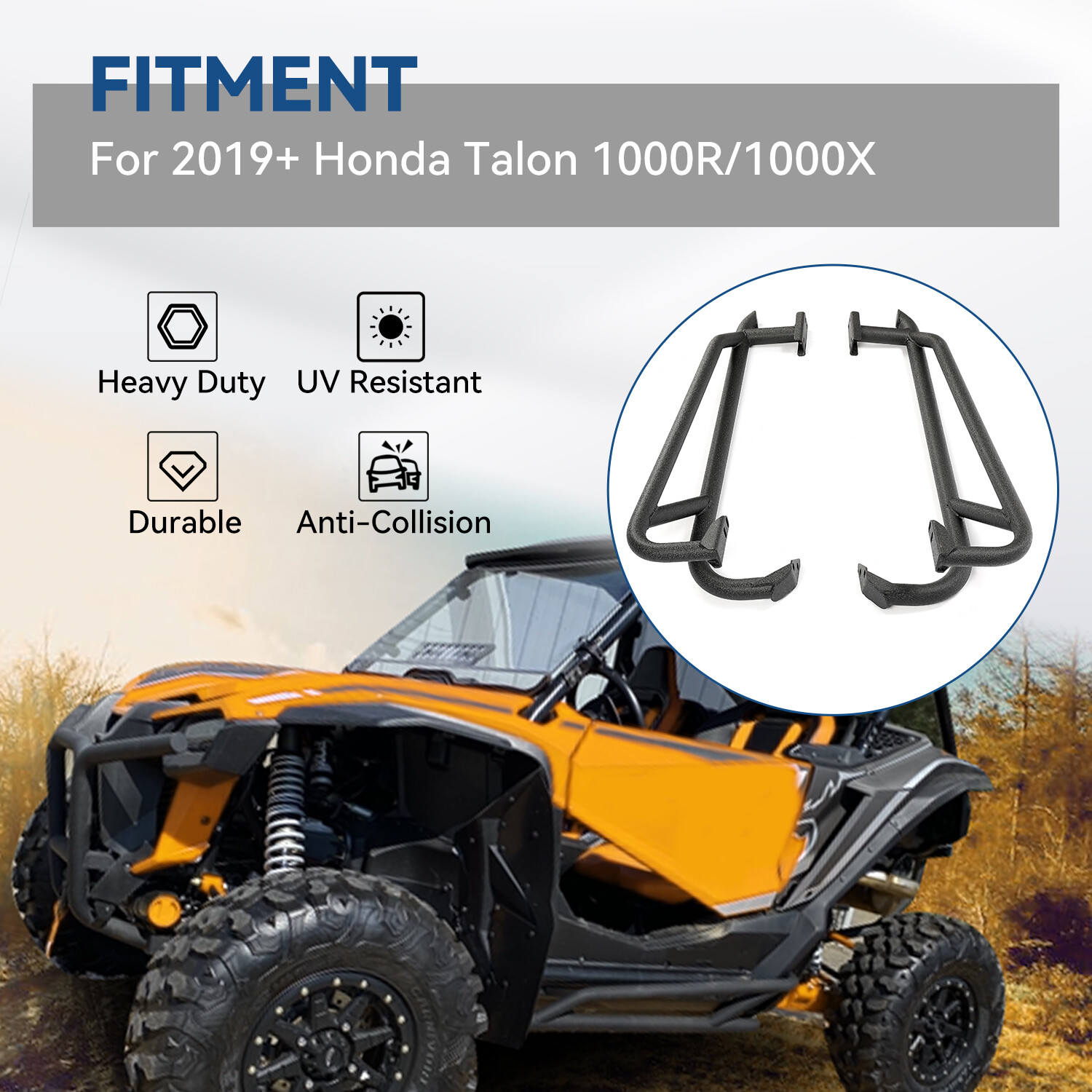 Heavy Duty Nerf Bars Rock Sliders Steel For 2019-2024 Honda Talon 1000X / 1000R