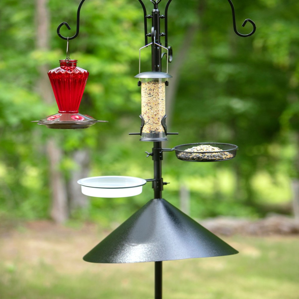 2 Pack Squirrel Baffle for Bird Feeders Pole 16 inch, Black
