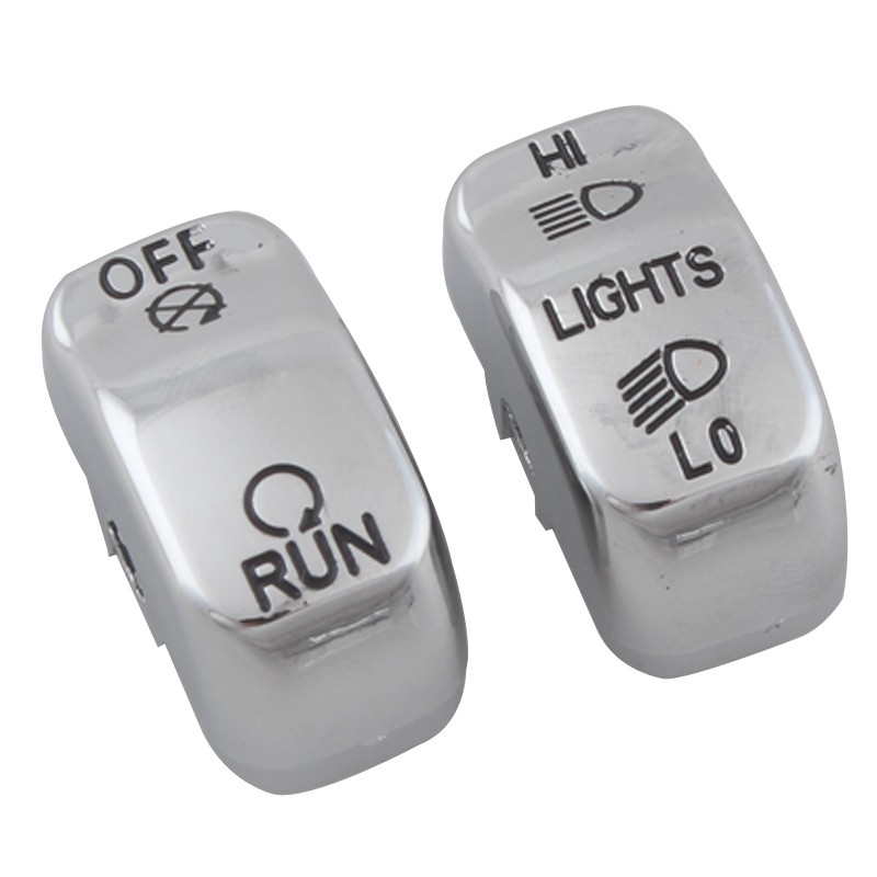 6pcs Chrome Hand Control Switch Button Cap For Harley Softail Dyna 1996-2010 US